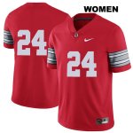 Women's NCAA Ohio State Buckeyes Shaun Wade #24 College Stitched 2018 Spring Game No Name Authentic Nike Red Football Jersey IZ20C01EN